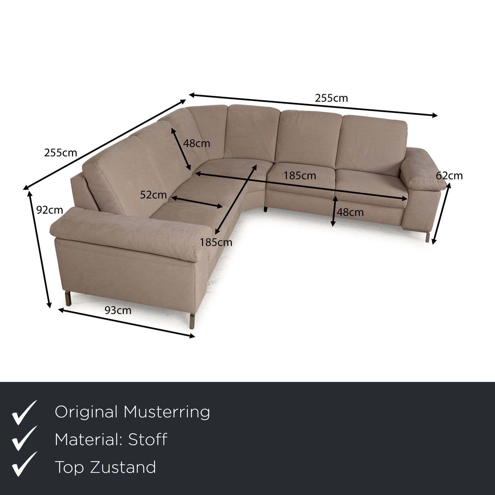 Musterring Fabric Corner Sofa Beige photo furniture