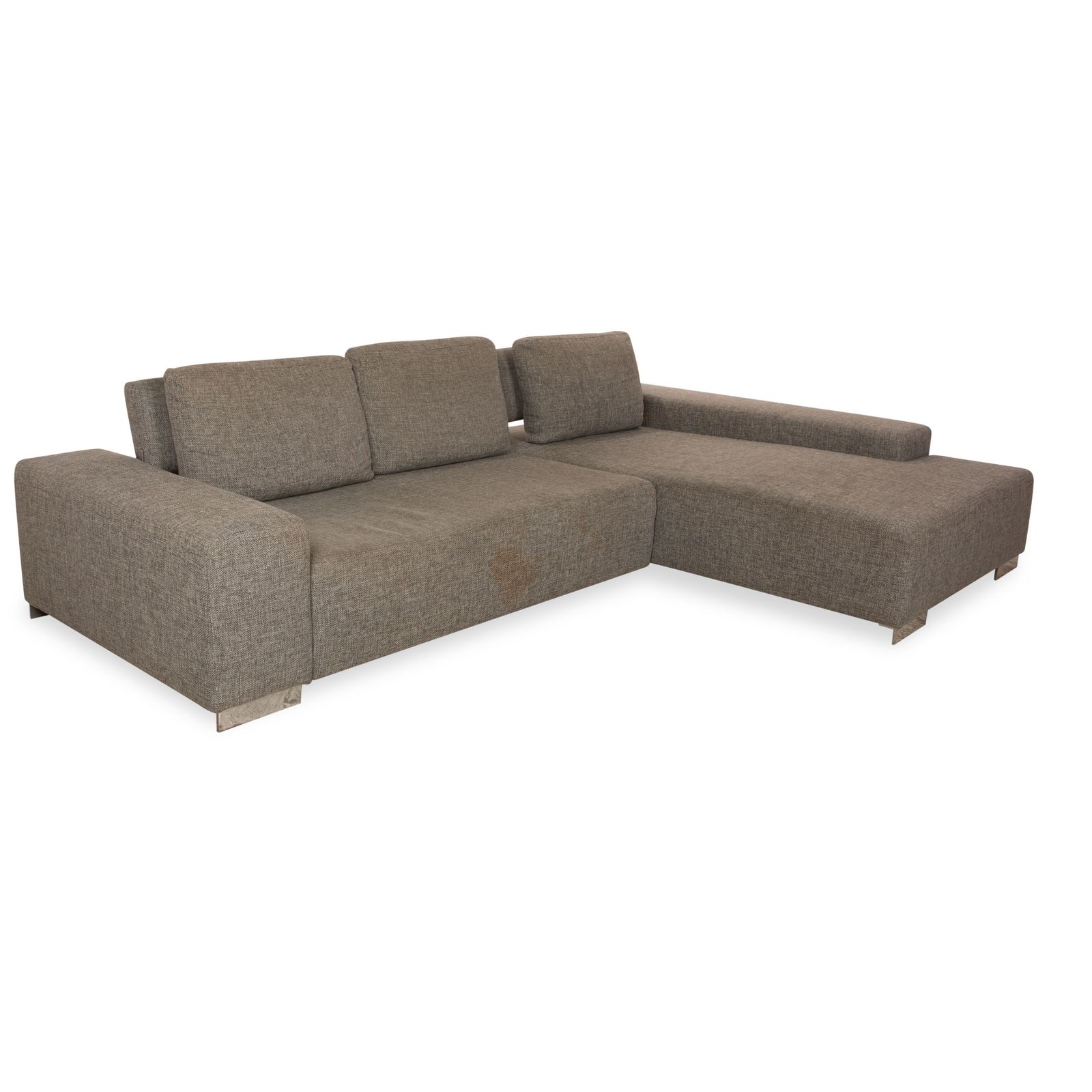 Canapé d'angle Ewald Schillig Topas en tissu gris, récamière droite photo buy