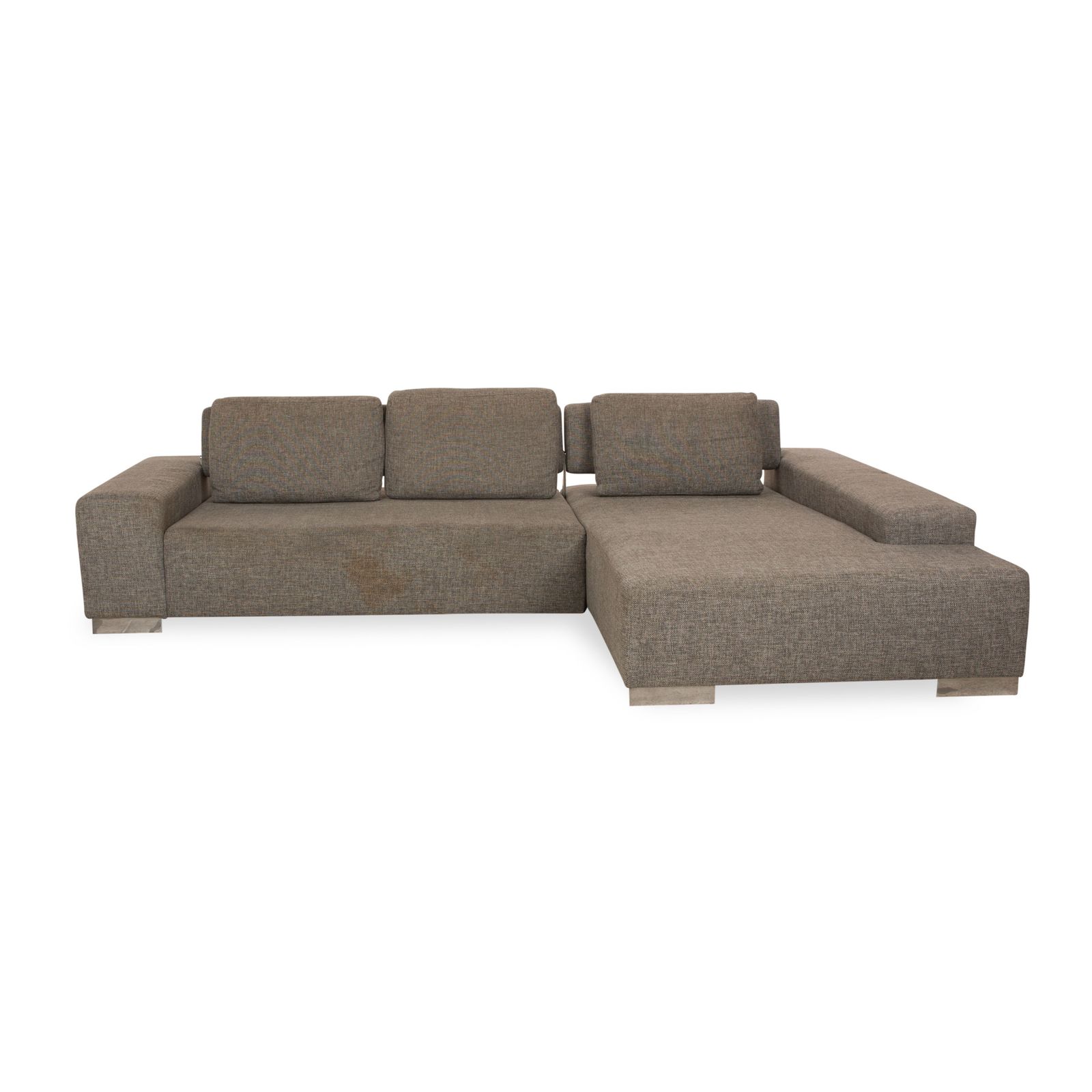 Mobilier Canapé d'angle Ewald Schillig Topas en tissu gris, récamière droite photo