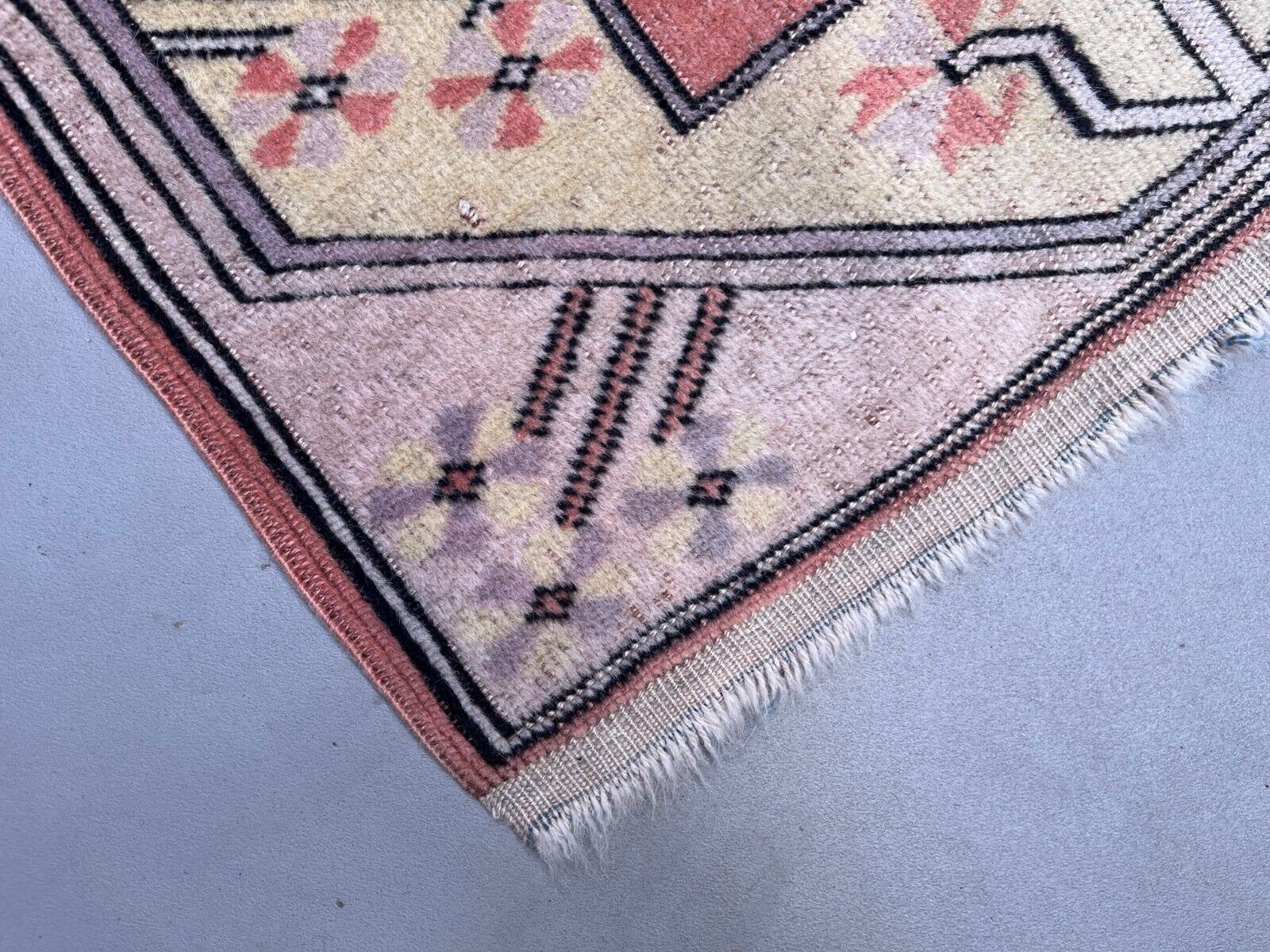 Vintage Turkish Runner 475x81 Cm Milas Rug, Terracotta Red, Green, Beige photo buy