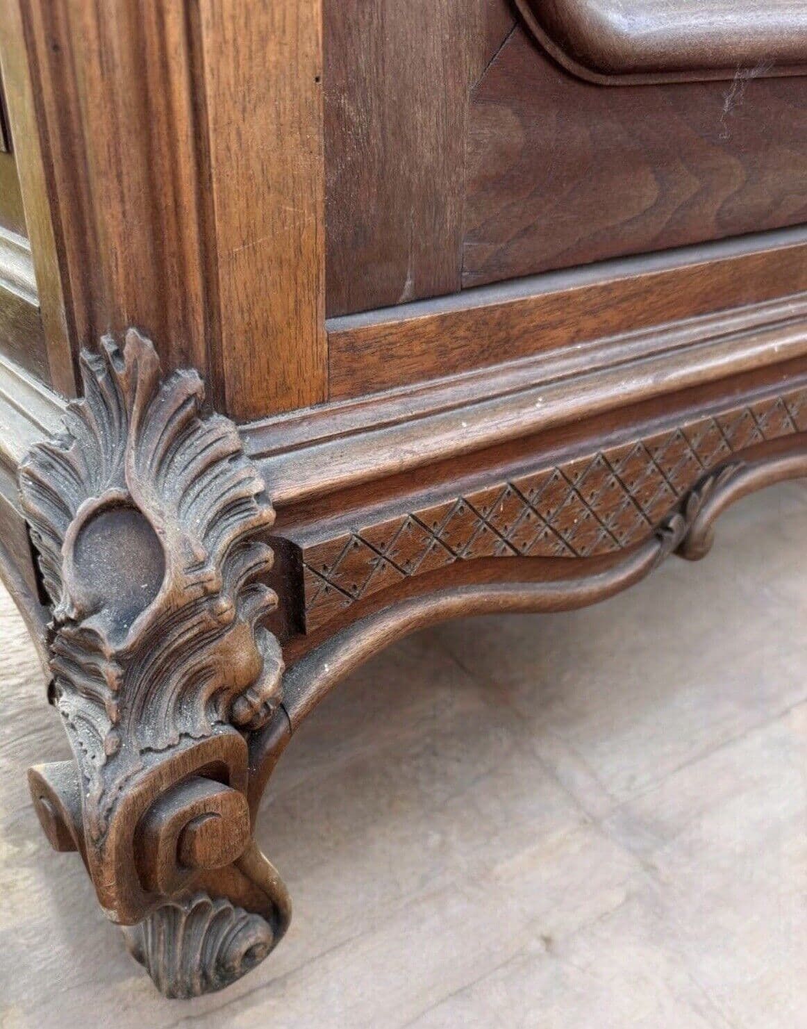 Antique French Carved Buffet Cupboard Sideboard   Price Includes Painting. photo 1295.0