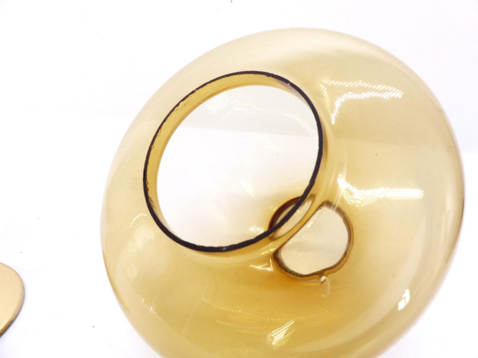 Hans Agne Jakobsson Scandinavian Candlestick Model Claudia L10227, Amber Yellow Glass, Markaryd   1960 photo buy