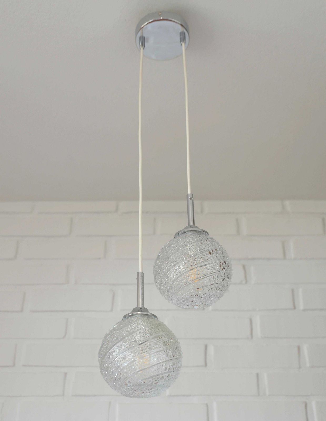 Vintage Pendant Light / Redesign Ceiling Light / Mid Century Lighting / Mcm Hanging Lamp / Cascade Light Fixture photo furniture