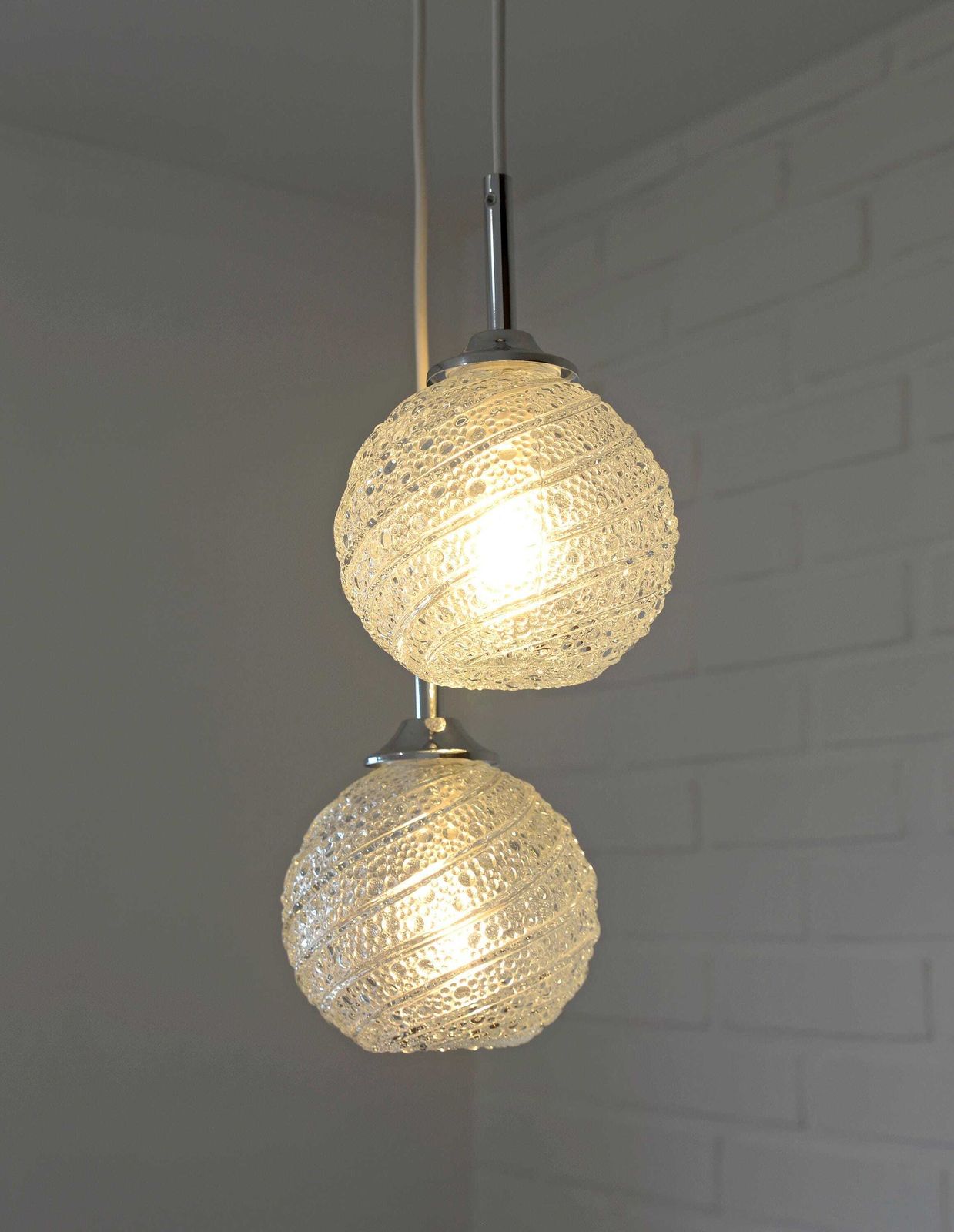 Vintage Pendant Light / Redesign Ceiling Light / Mid Century Lighting / Mcm Hanging Lamp / Cascade Light Fixture photo for sale