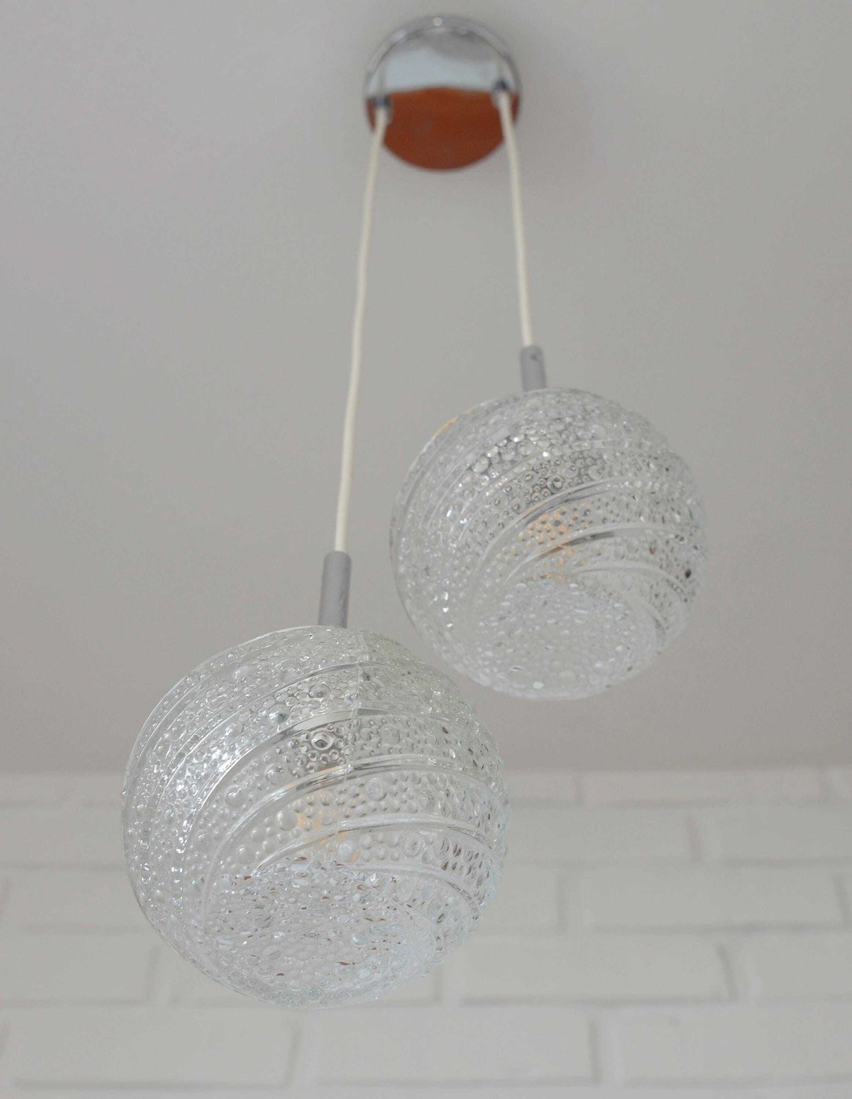 Vintage Pendant Light / Redesign Ceiling Light / Mid Century Lighting / Mcm Hanging Lamp / Cascade Light Fixture photo vinterior
