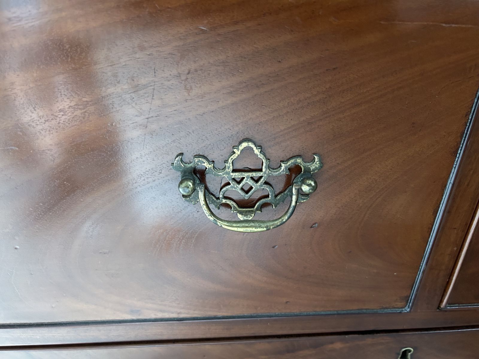 Georgian 1800s Figured Mahogany Linen Press Wardrobe photo 1000.0