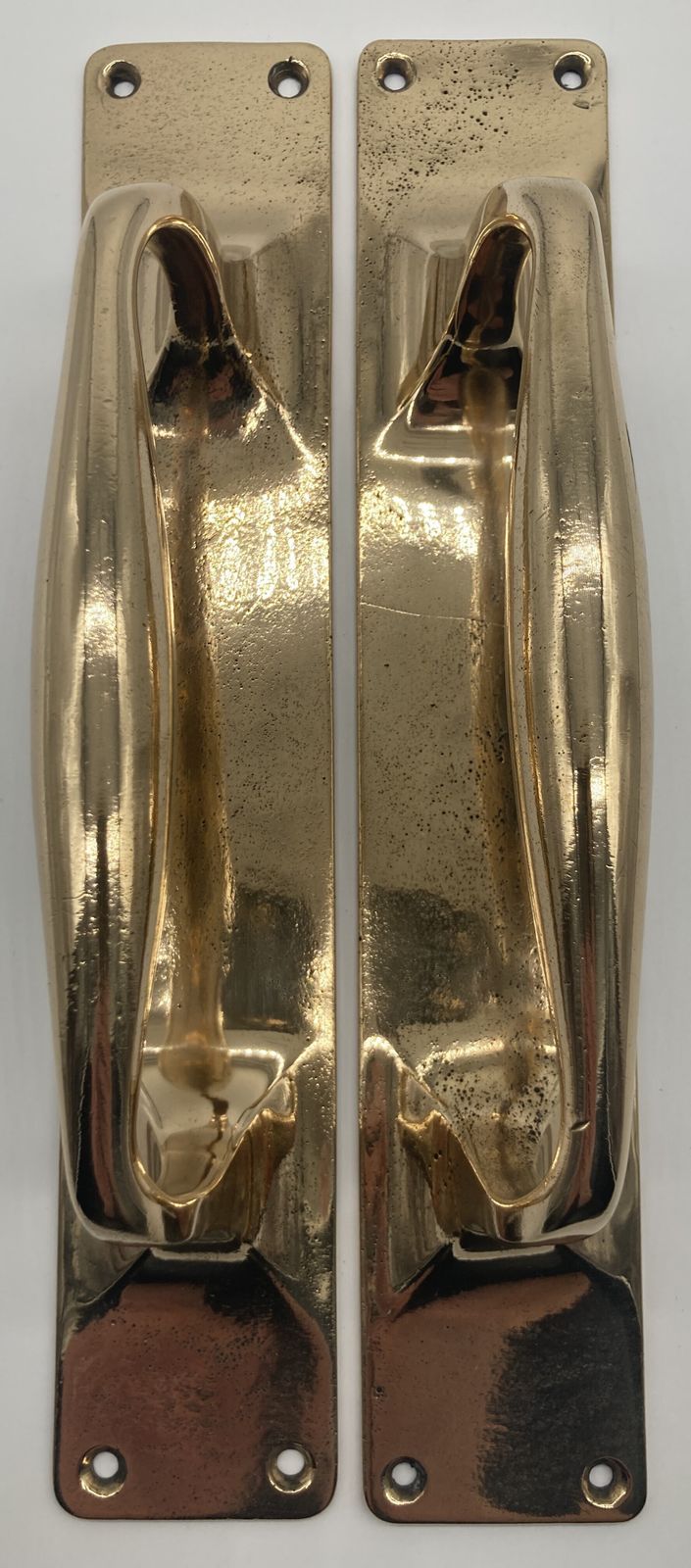 A Large Pair Of Edwardian Brass Door Handles