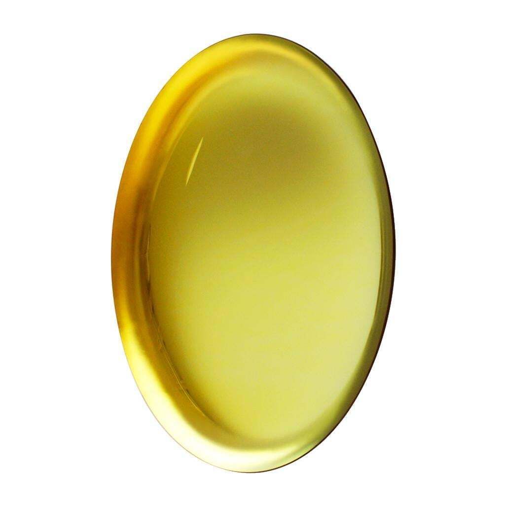 Modern Sculptural Concave Yellow Glass French Mirror photo Art