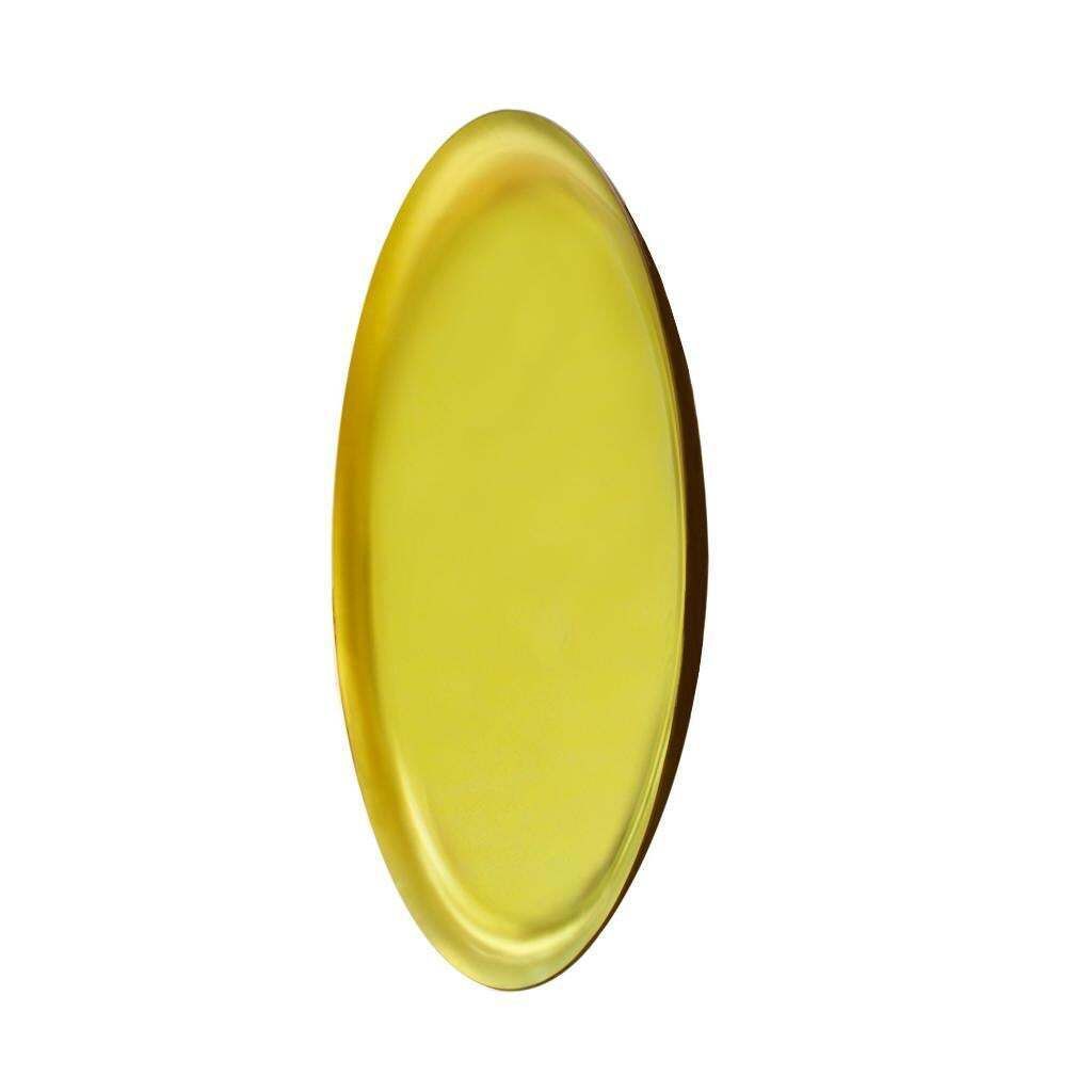 Modern Sculptural Concave Yellow Glass French Mirror photo 14344.0