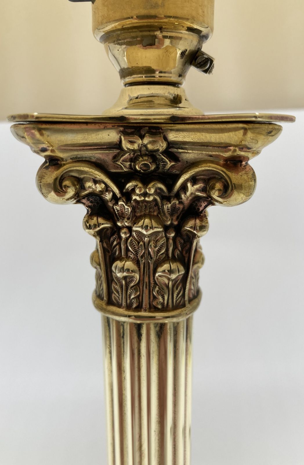 An Edwardian Brass Column Lamp photo furniture