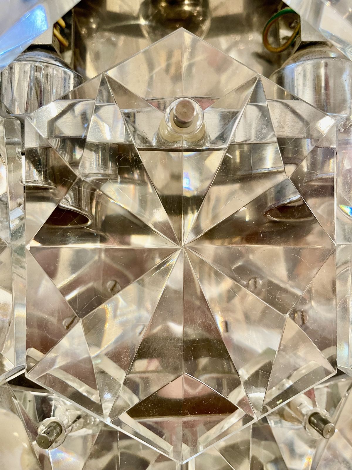 Kinkeldey Glass Wall Lighting With Chrome Structure , 1970s photo vinterior