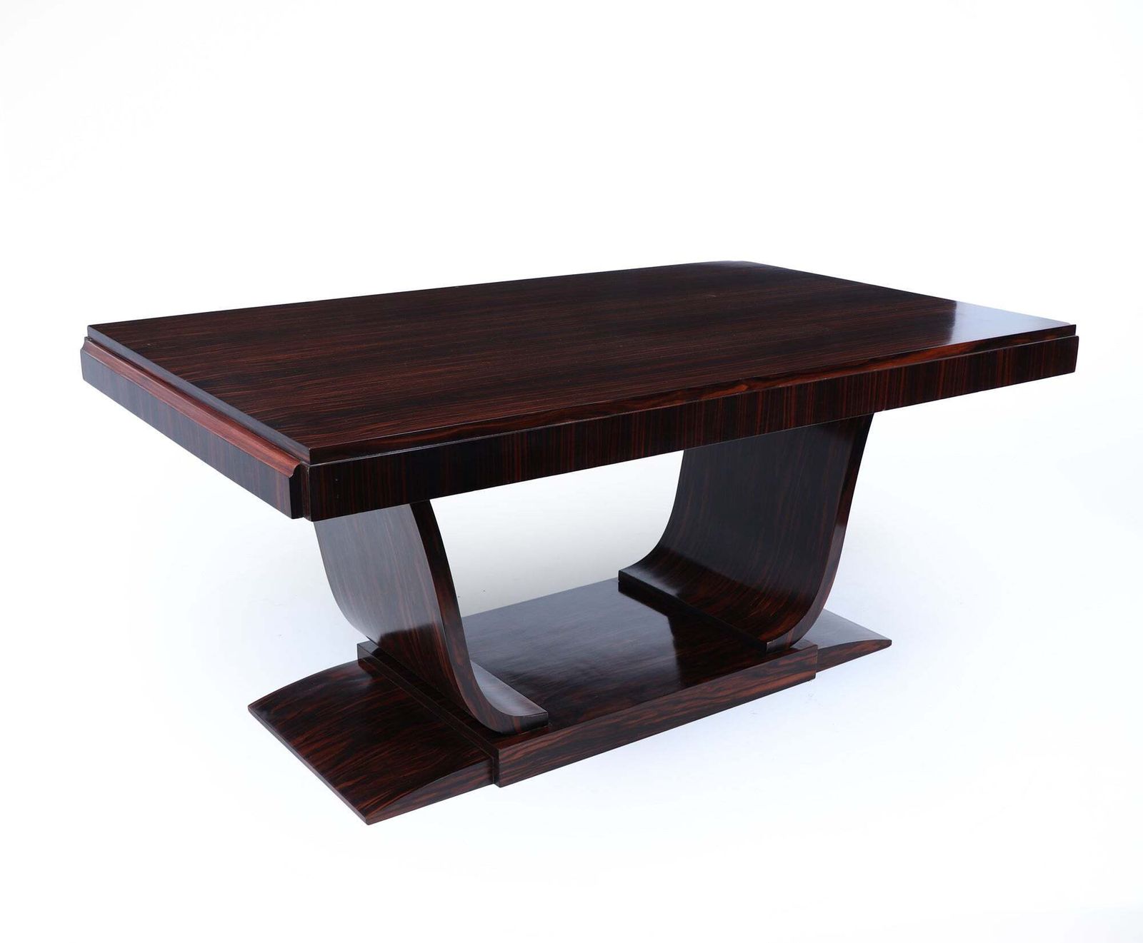 French Art Deco Dining Table In Macassar Ebony photo for sale