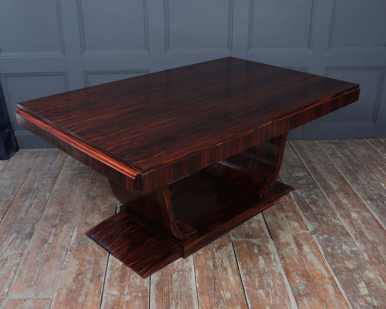 photo buy French Art Deco Dining Table In Macassar Ebony