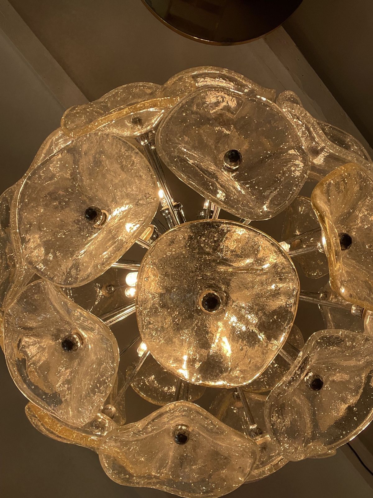 Floral Chandelier Murano Glass , Italie 1980 photo Lighting