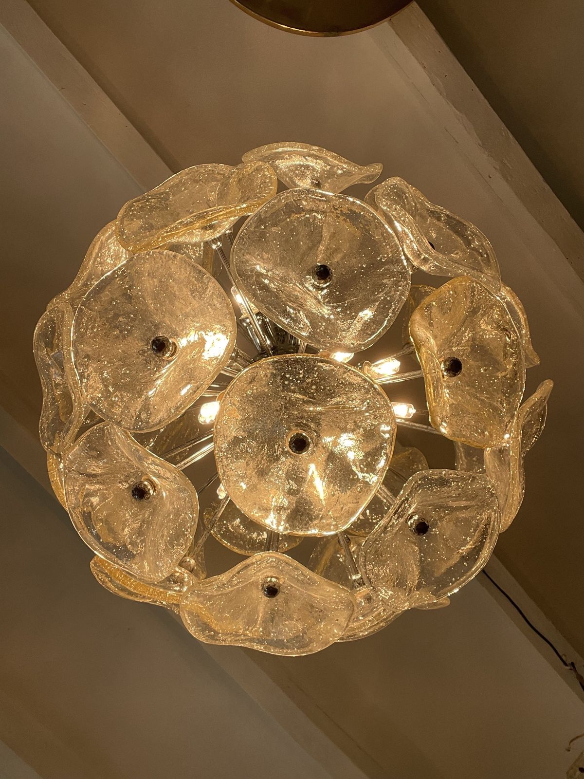 Floral Chandelier Murano Glass , Italie 1980 photo 1350.0