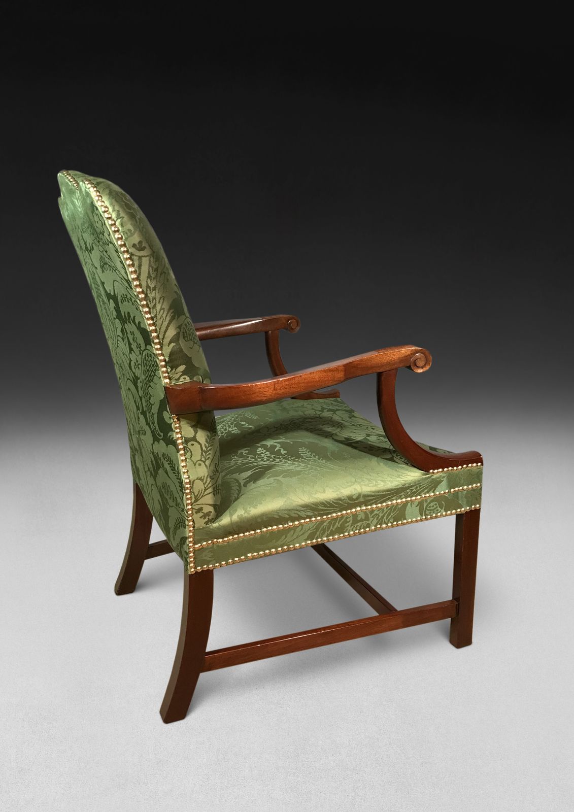 Pair Of Chippendale Period Mahogany Gainsborough Armchairs photo vinterior
