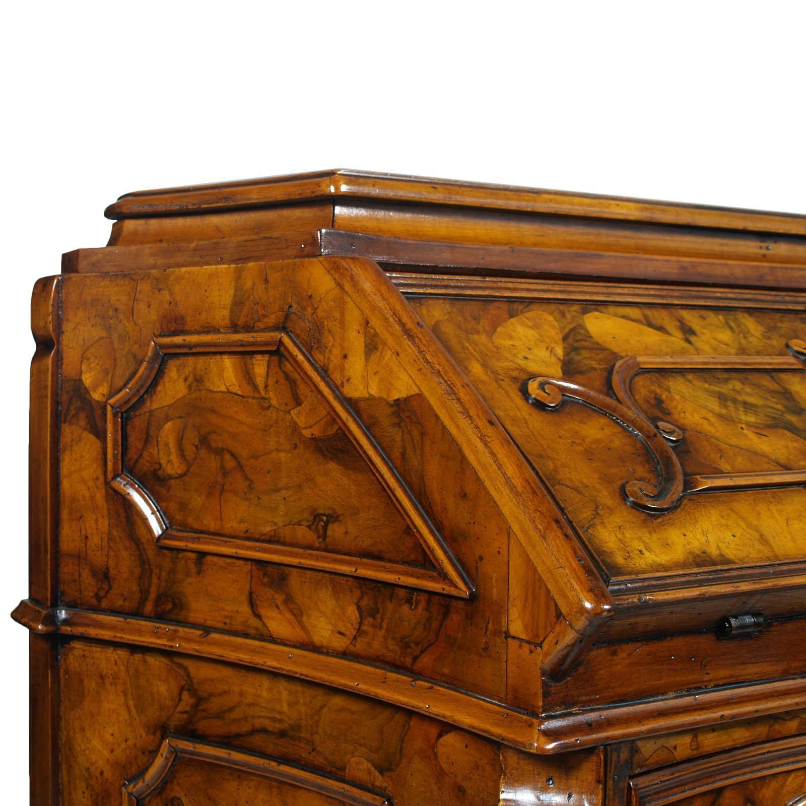 Secretaire Style 700 Lombardo By "Bottega Milanese Dei Valentini", Walnut & Burl photo Furniture