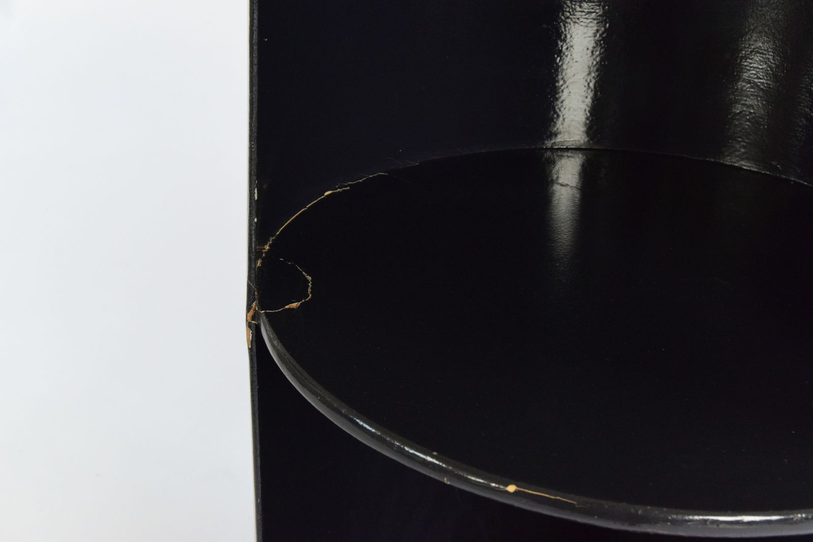 Vintage Black Tomotom Cardboard Side Table By Bernard Holdaway For Hull Traders Furniture photo furniture