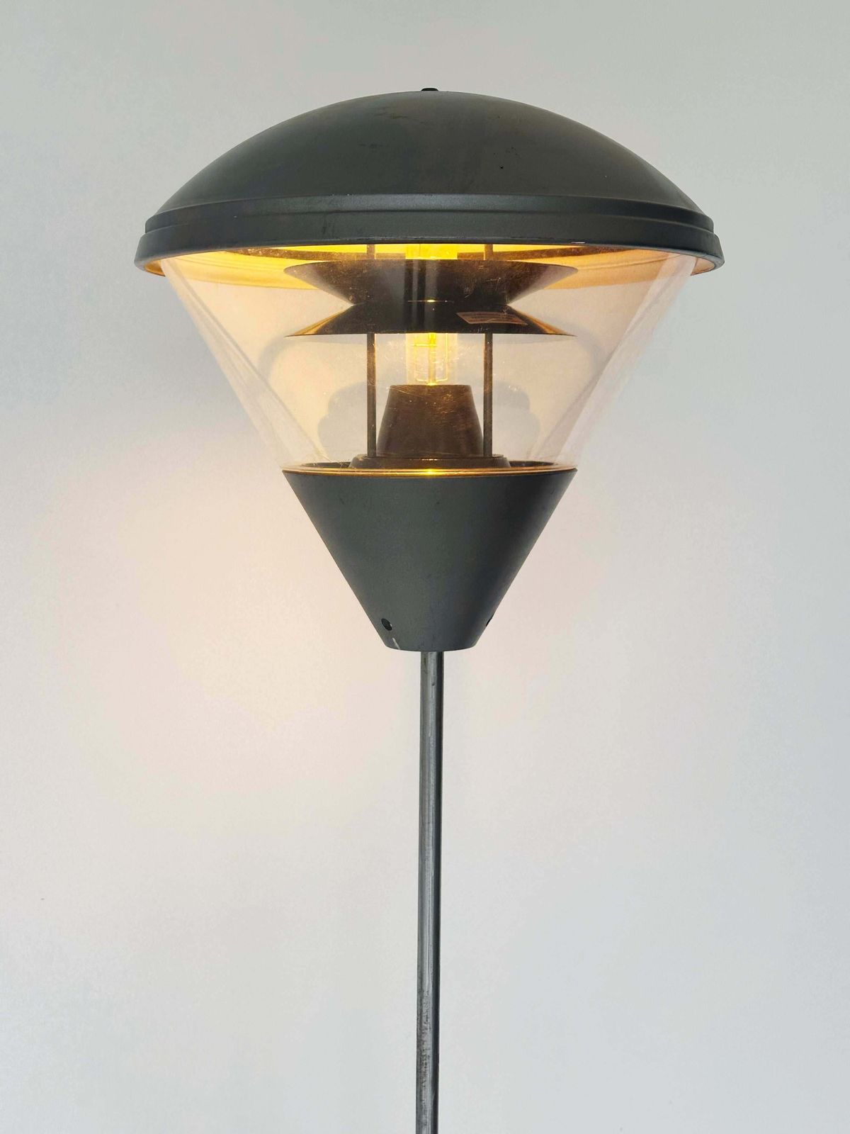 Industrial Floor Lamp In Wood And Metal With Sodium Bulb photo for sale