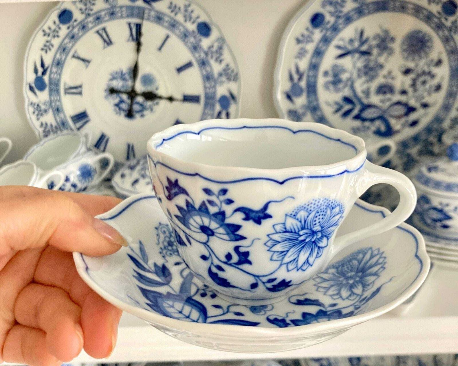 photo furniture Blauw Uien Theeservies | 15 Delig | Blauw Wit Porselein | Hutschenreuther