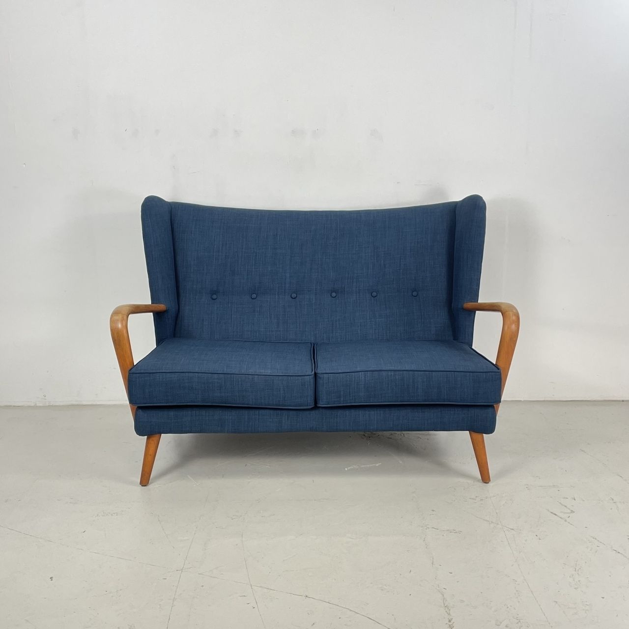 1950s Bambino Sofa By Howard Keith For Hk Furniture In Navy Blue photo furniture