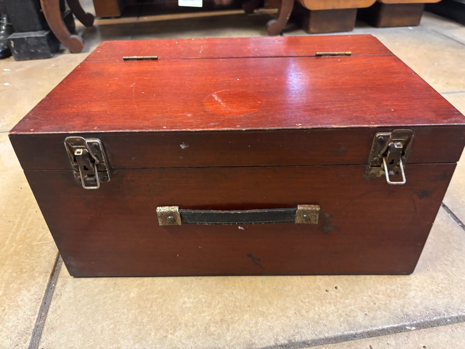 Vintage Hand Made Wooden Engineers Tool Box/ Cabinet With Drawers photo buy