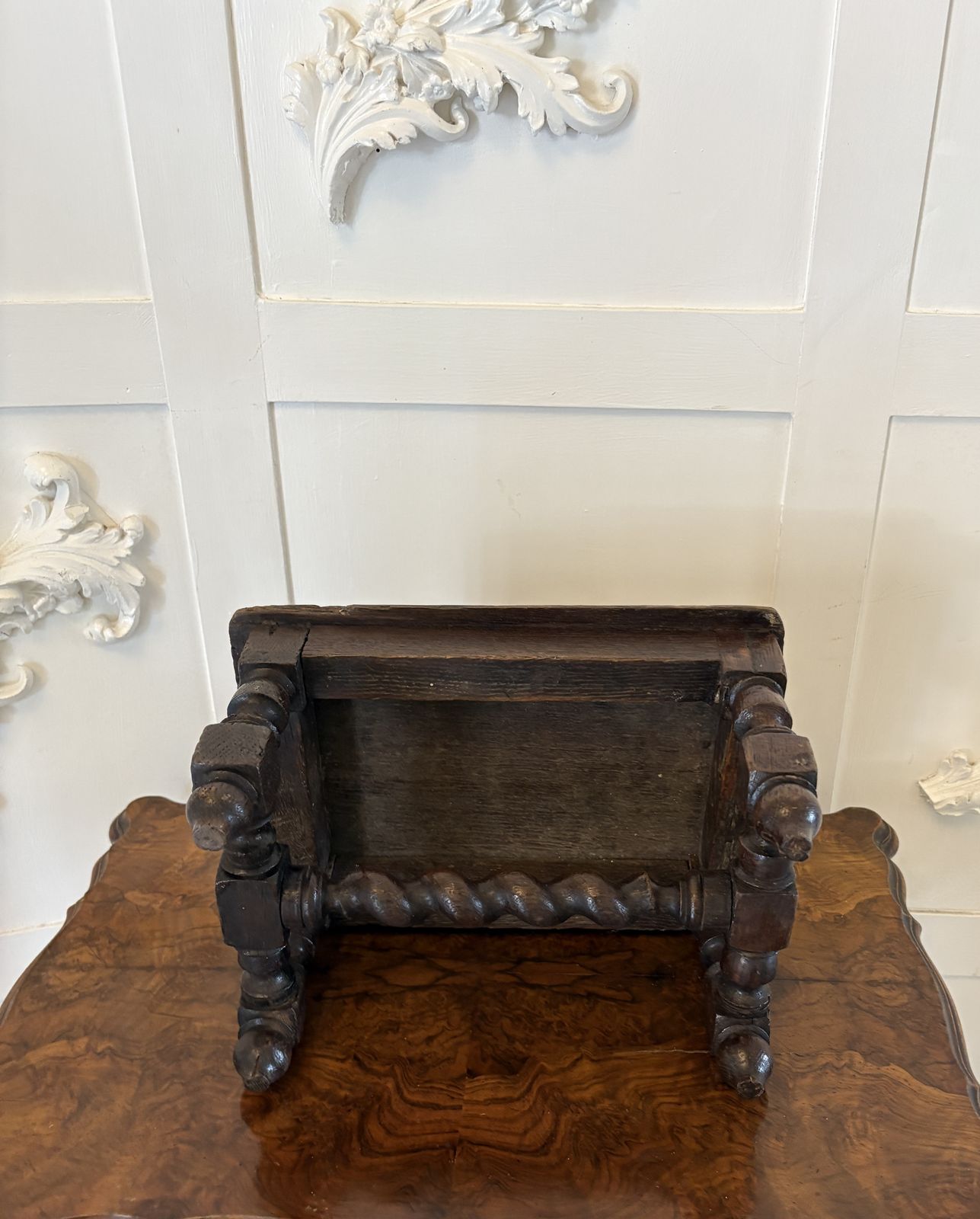Unusual Antique 19th Century Miniature Quality Carved Oak Table photo for sale