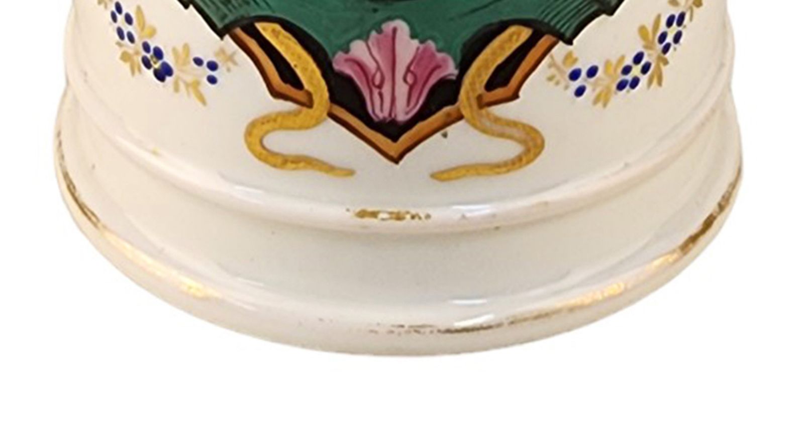 Late 18th Century French Glazed Porcelain Apothecary/Pharmacy Jar With Lid   'Alum: Rocc: L:' photo vinterior