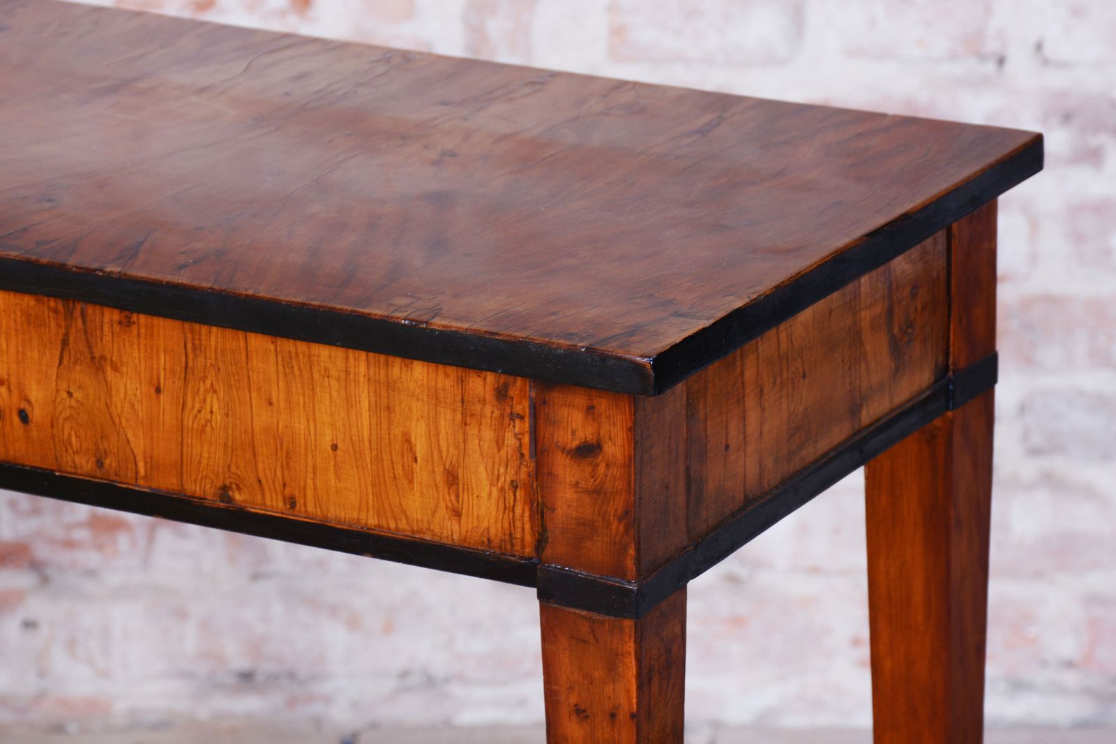 Pair Of Restored Empire Side Tables, Yew Tree, Revived Polish, Austria 1820s photo 3750.0