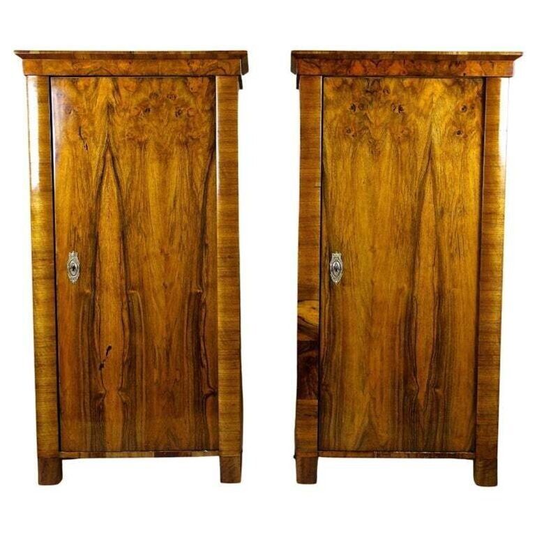 19th Century Biedermeier Nutwood Cabinets, Austria Circa 1830 photo furniture