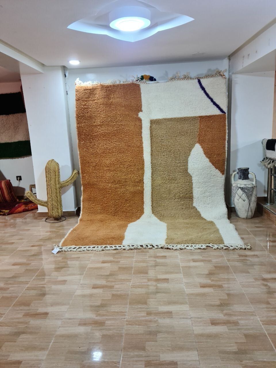 Handwoven Moroccan Berber Rug   Abstract Earth Tone Design (250x150 Cm)
