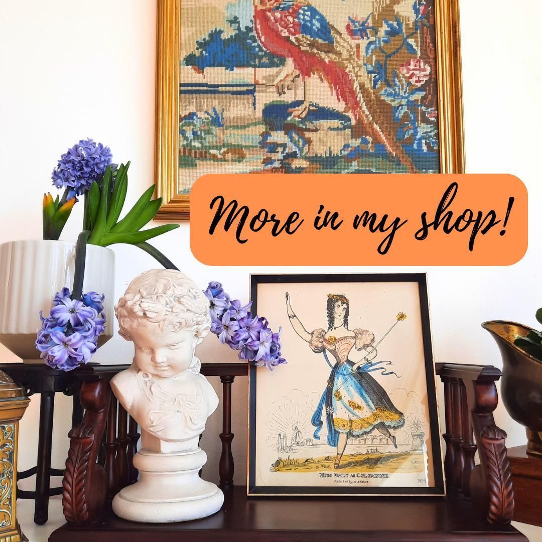 Framed Hand Coloured Engraving Of Miss Dally As Columbine By G Skelt N 7 Commedia Del'arte Theatrical Decor 1902 Drawn Published 1950's photo furniture
