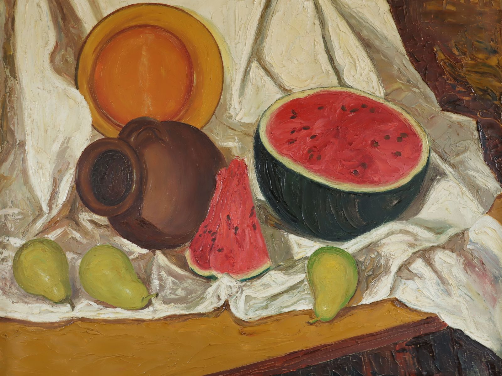 Watermelon & Pot  Oil Painting photo buy