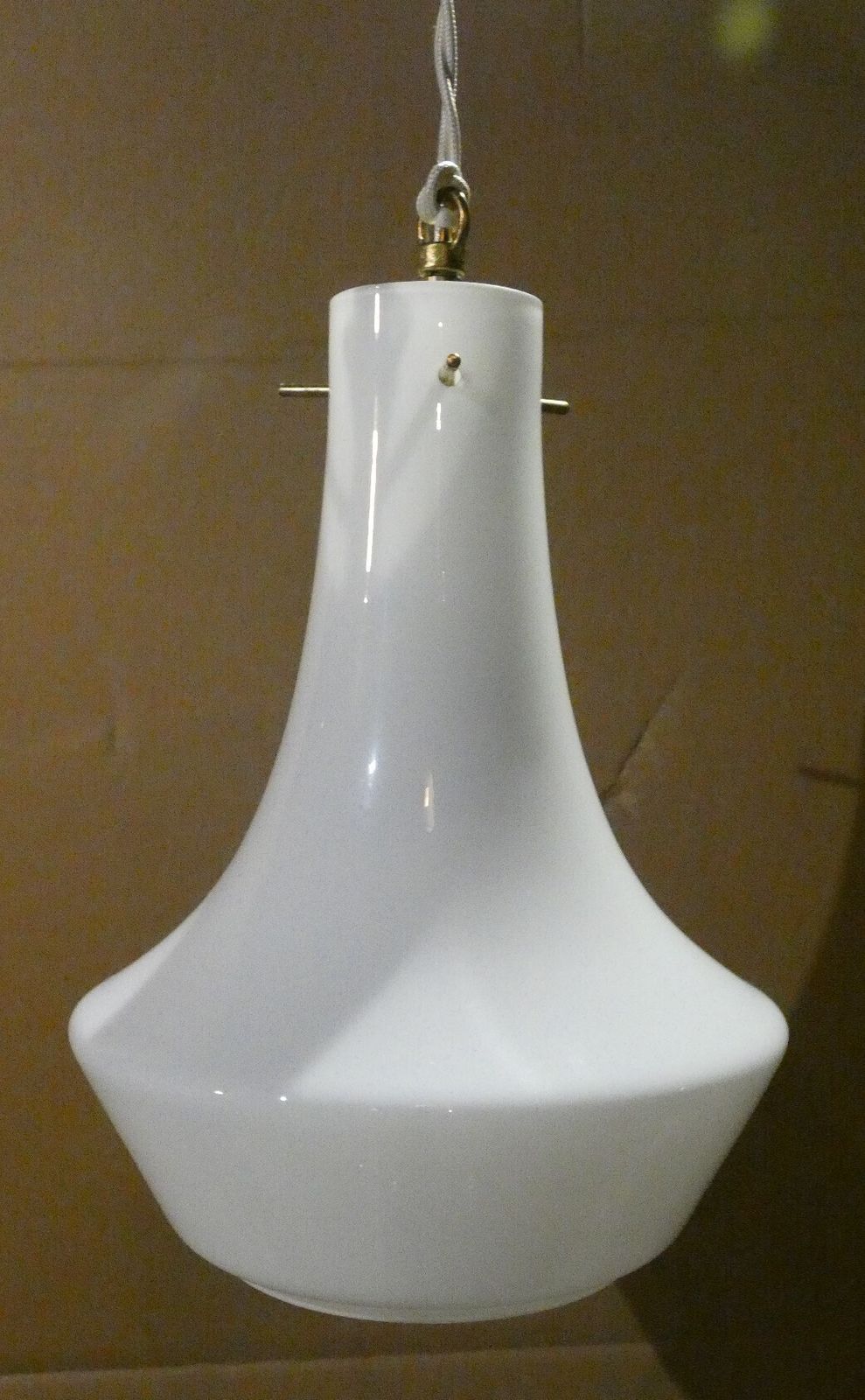 Italian Pendant In Opaline And Brass From Arteluce, 1950s photo buy