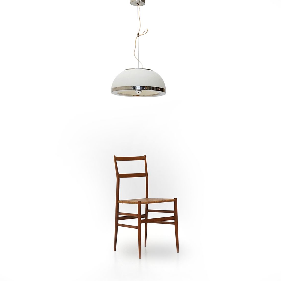 photo for sale Opaline Glass Chandelier By Pia Guidetti Crippa For Lumi, 1970s