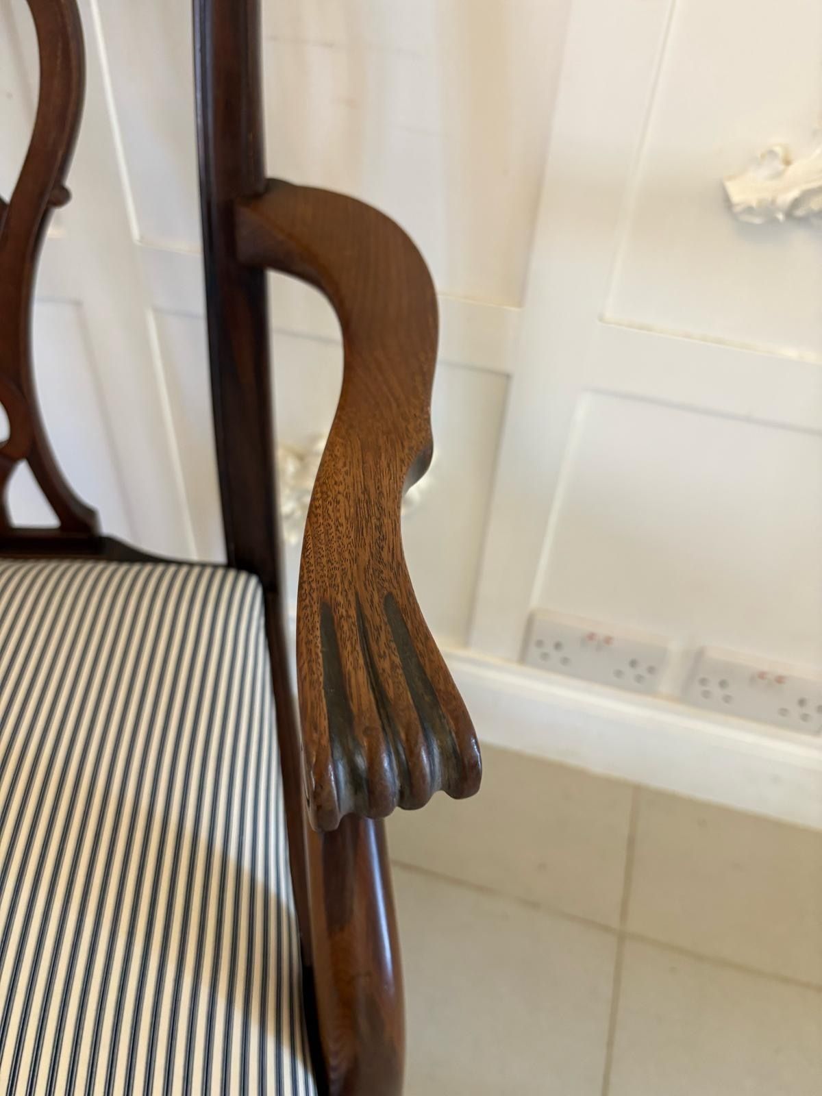 Set Of 8 Antique Early 20th Century Quality Mahogany Dining Chairs photo vinterior