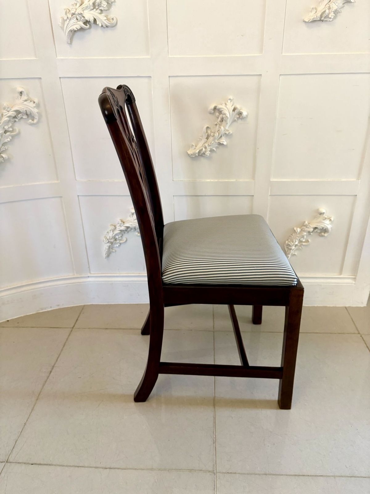Set Of 8 Antique Early 20th Century Quality Mahogany Dining Chairs photo vintage