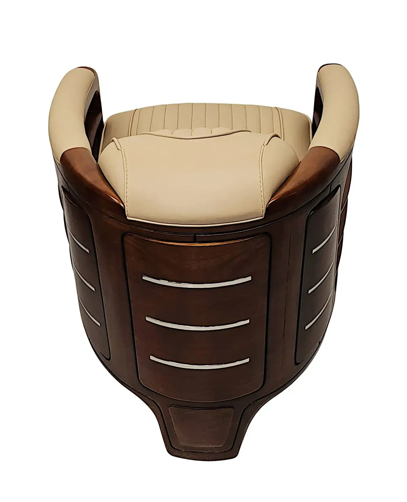 A Very Fine Art Deco Design Leather And Cherrywood Armchair photo vinterior