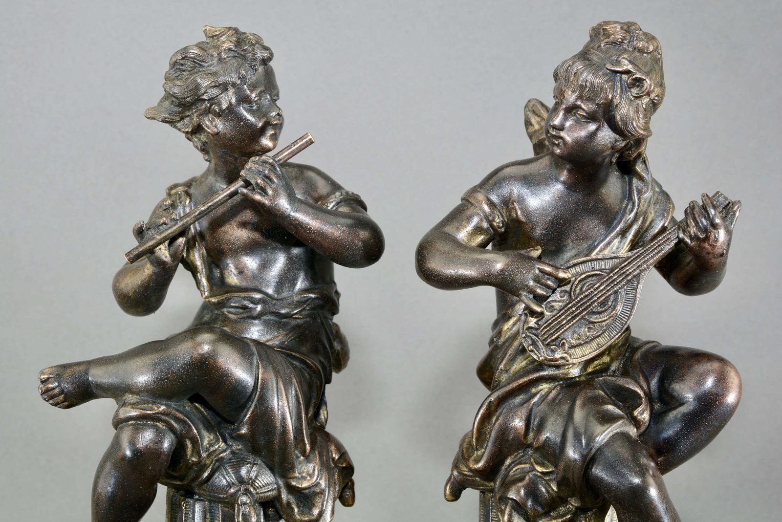 A Pair Of Mid 19th Century Musical Cherubs Cast In Bronze. photo Home Decor