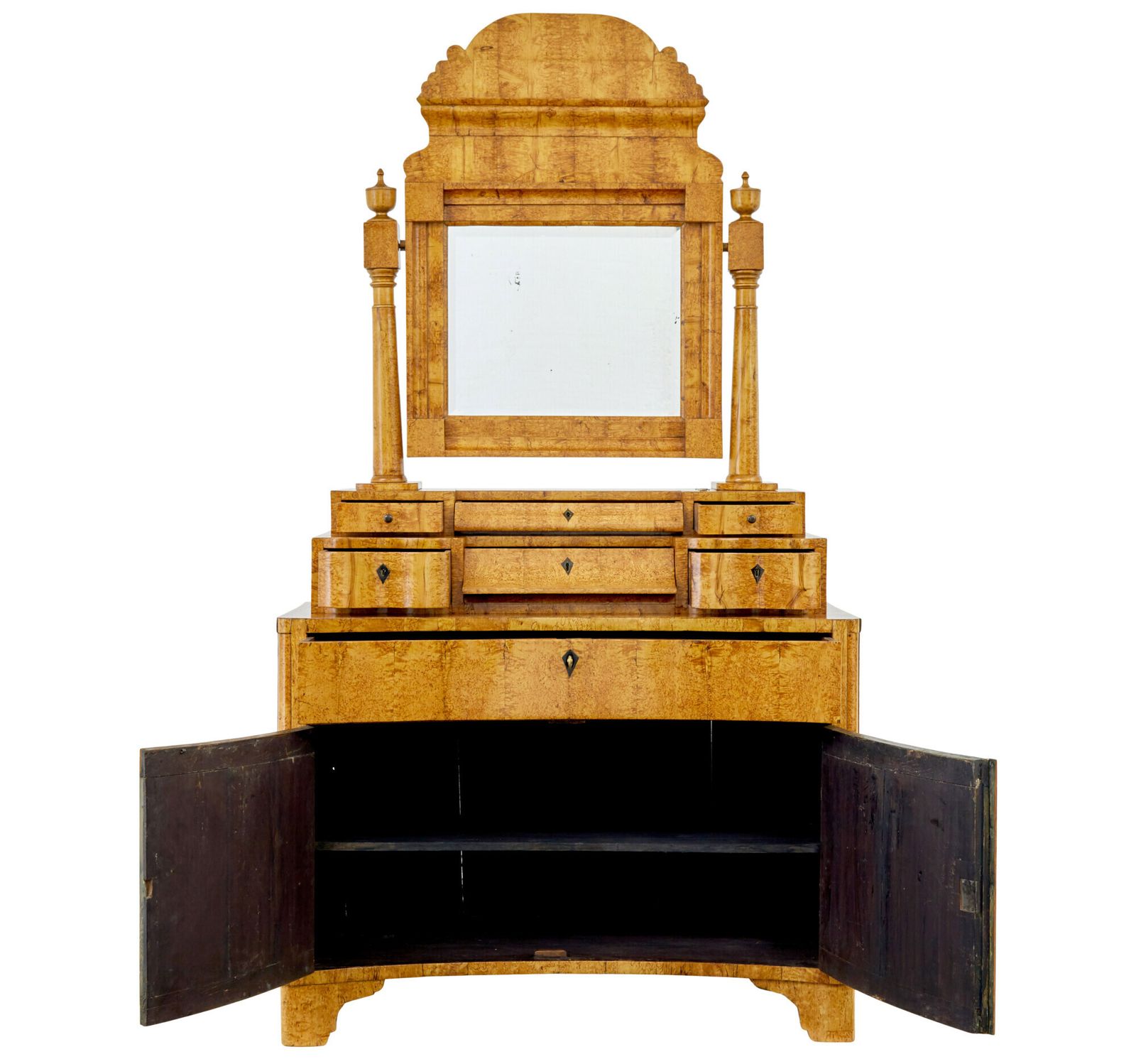 Furniture Early 19th Century Birch Biedermeier Vanity Chest Of Drawers photo
