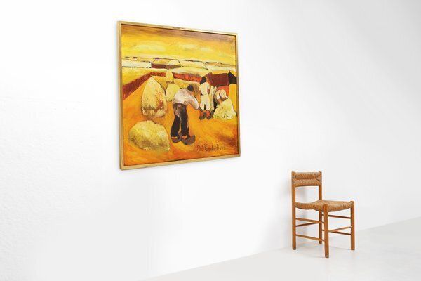 Piet Van Den Buys, Large Landscape, 1950s, Oil On Canvas photo furniture