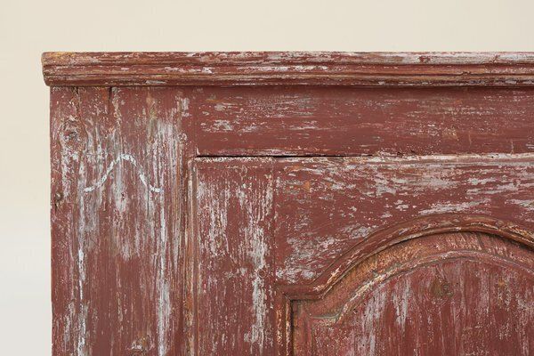 Parisian Rustic Cabinet In Burgundy Painted Pine, 1820s photo furniture