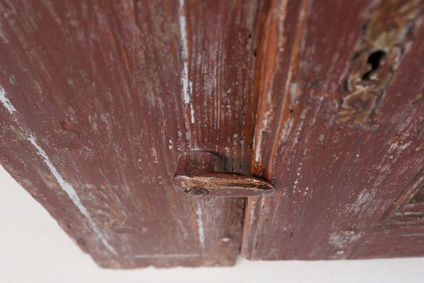 4190.0 Parisian Rustic Cabinet In Burgundy Painted Pine, 1820s photo