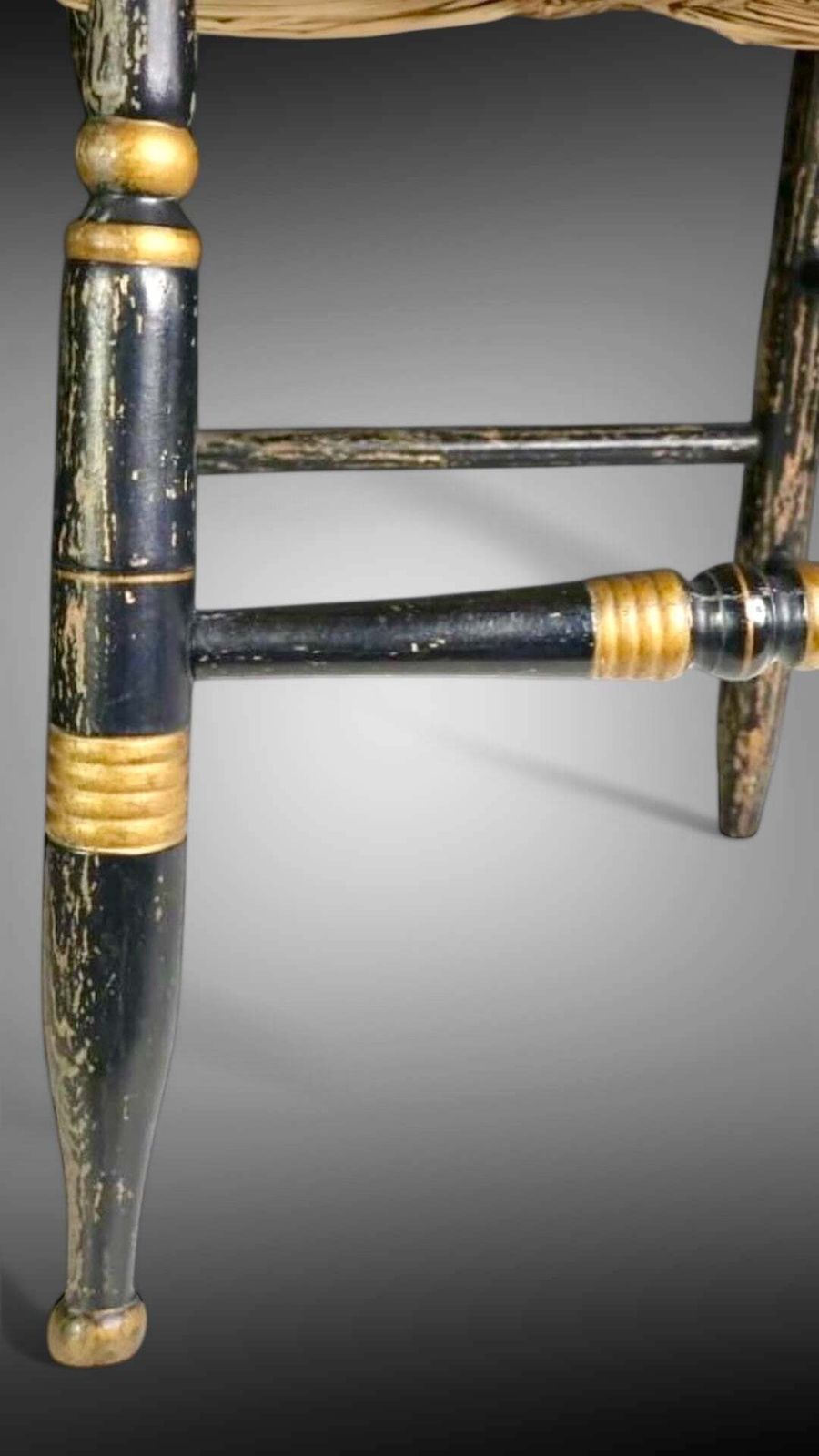 Exceptional Rare Example Of The “Harvest” Chair By Renowned American Cabinet Maker Lambert Hitchcock Circa 1810 photo vinterior