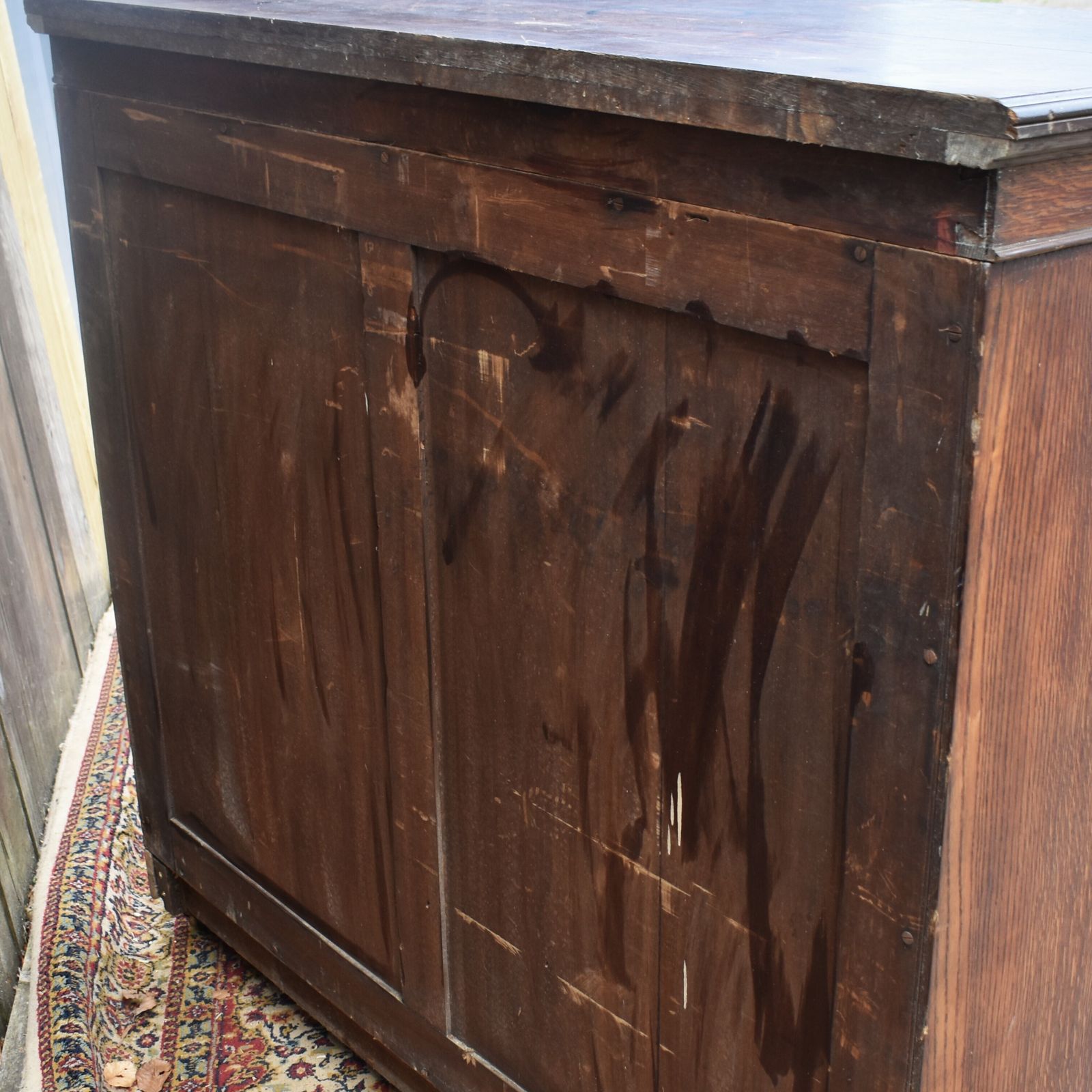 photo vinterior Antique Museum Collector's Cabinet Haberdashery Shop Display Oak Bank Of Drawers