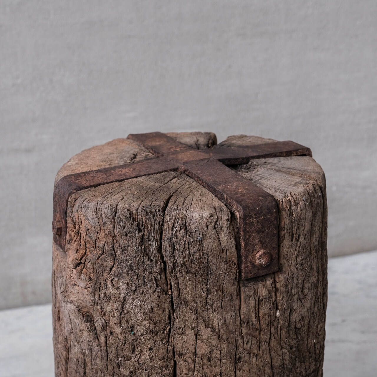 Pair Of Wabi Sabi Style Primitive Spanish Wooden Side Tables photo buy