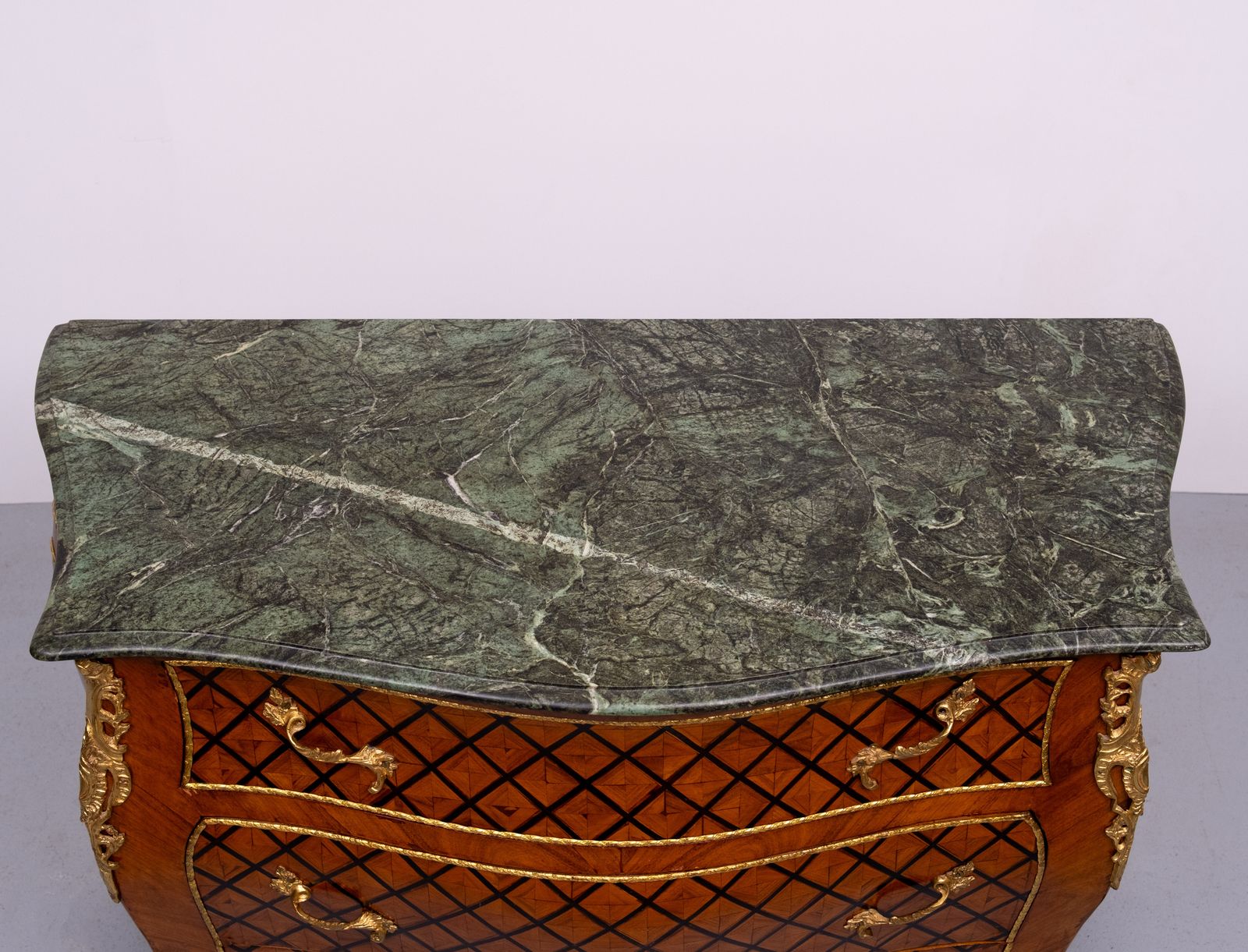 photo furniture Stunning Dutch Louis XV Checkerboard Inlay Chest Of Drawers