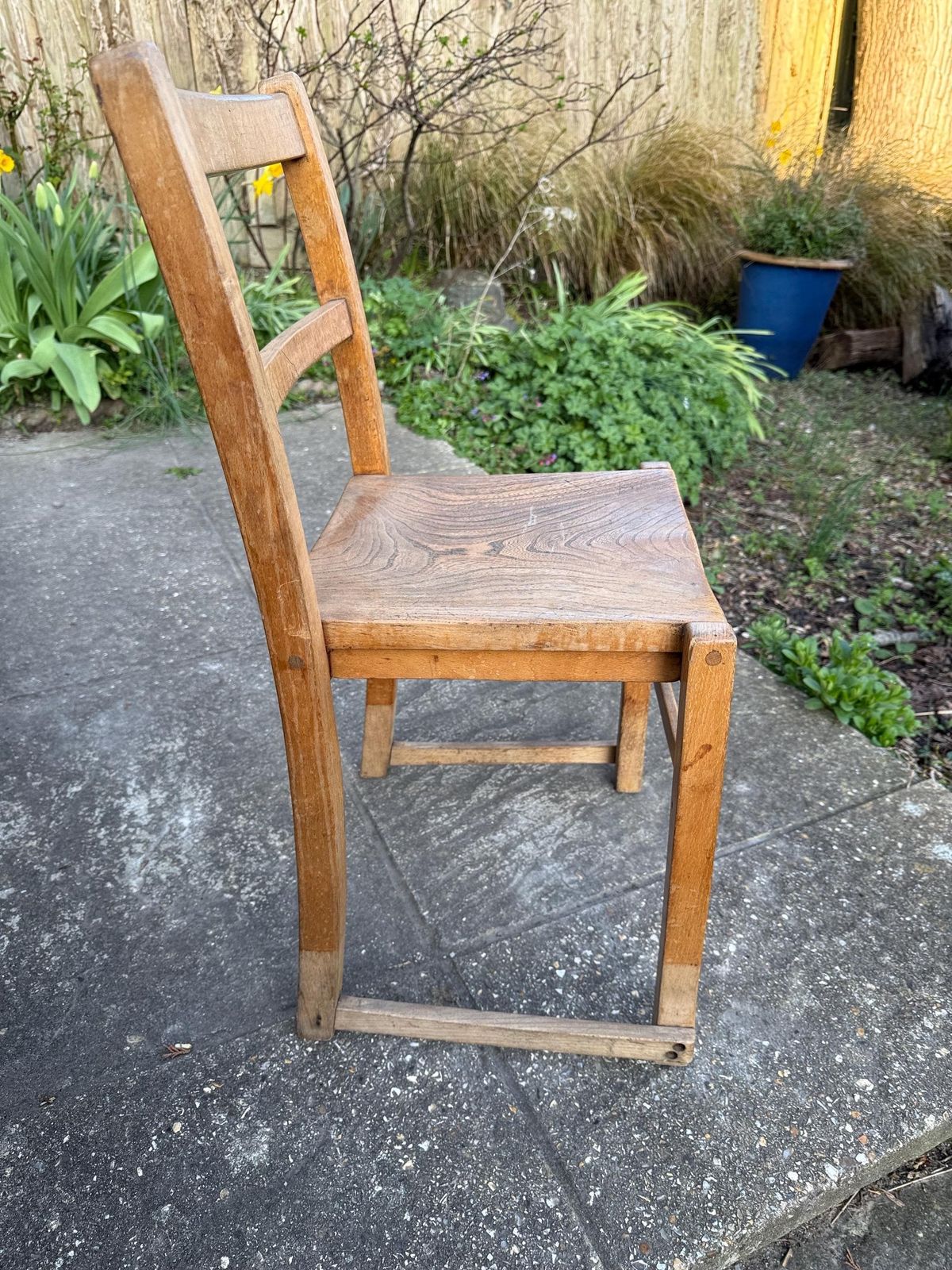Vintage Child's Chair   Rustic Wooden Child's Chair, Mid Century Chair   Playroom Furniture, Bedroom Chair photo vinterior