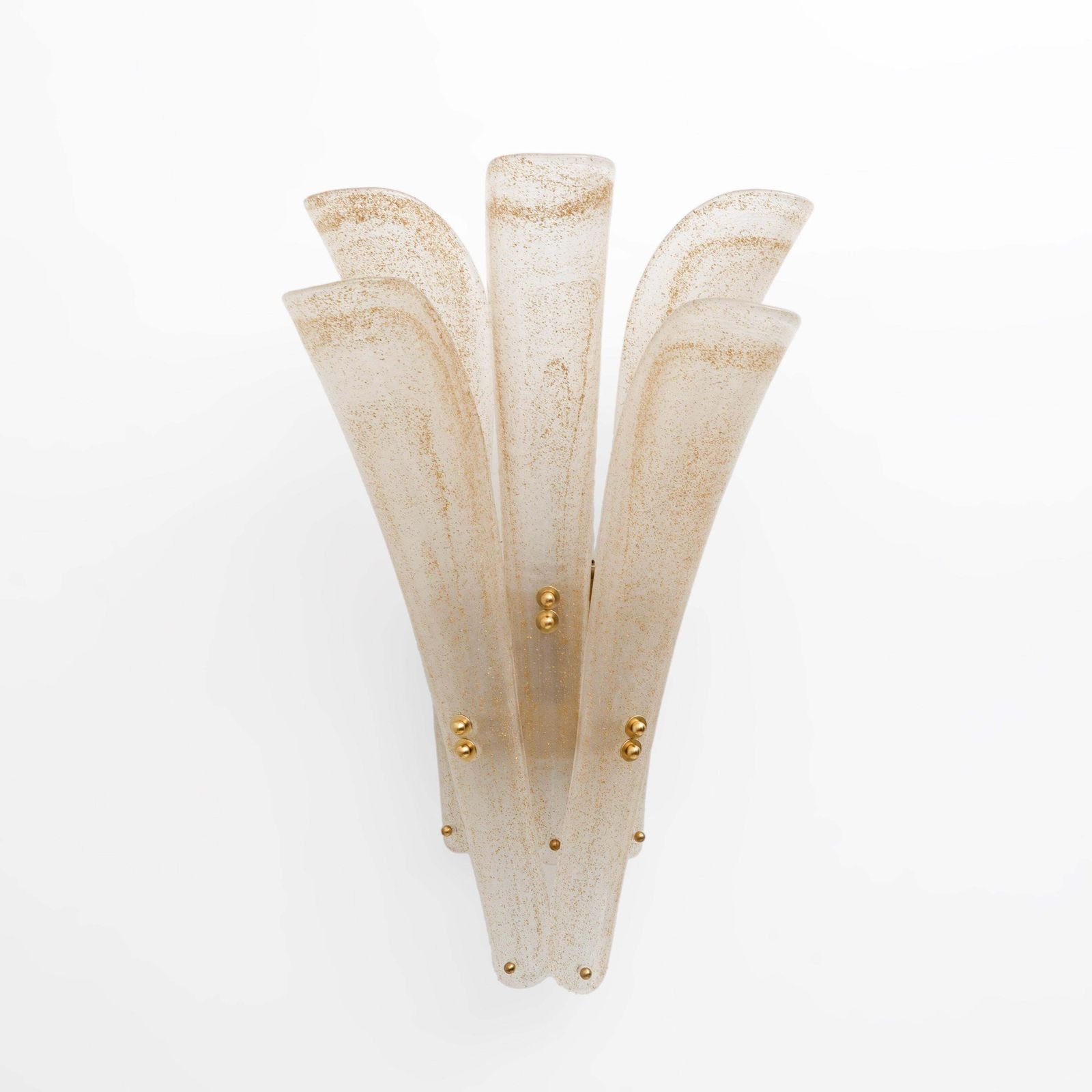 Pair Of 20th Century Modern Sconces In Frosted Murano Glass And Gold Leaf photo furniture