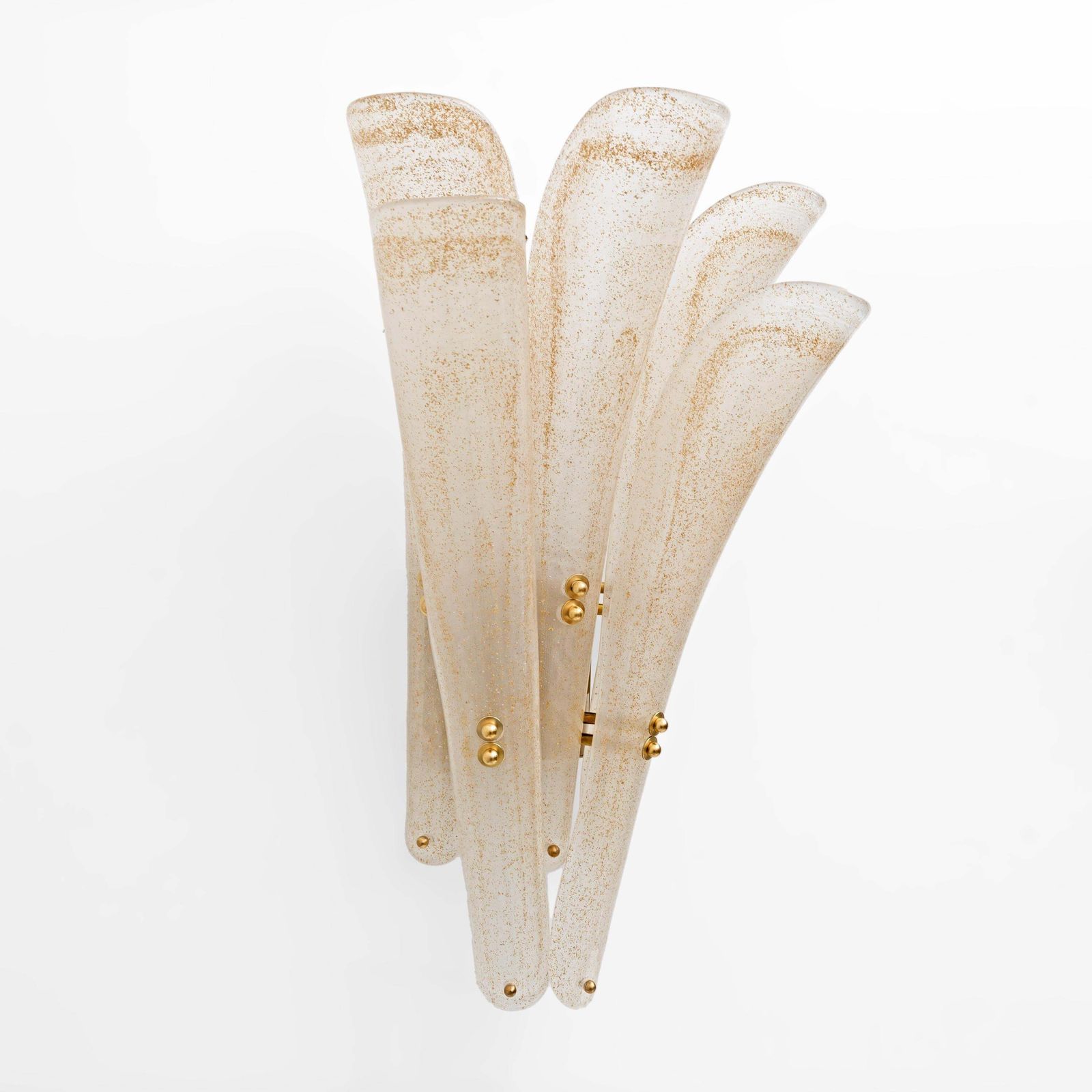 Pair Of 20th Century Modern Sconces In Frosted Murano Glass And Gold Leaf photo 4934.0